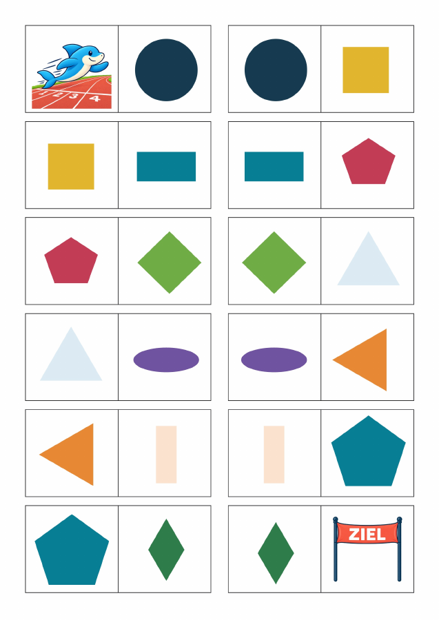 Erste Seite: Domino – Geometrische Formen